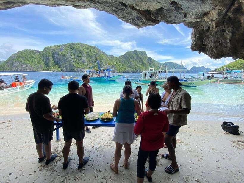 El Nido: Private Tour B with Snake Island and Caves - Entalula Beach: Powdery Sand Time and Snorkel-Friendly Water