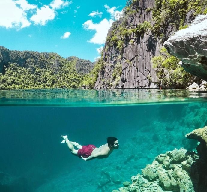 From Coron: Twin Lagoon and Skeleton Wreck Cruise with Lunch - Skeleton Wreck snorkeling: when you want more than sand