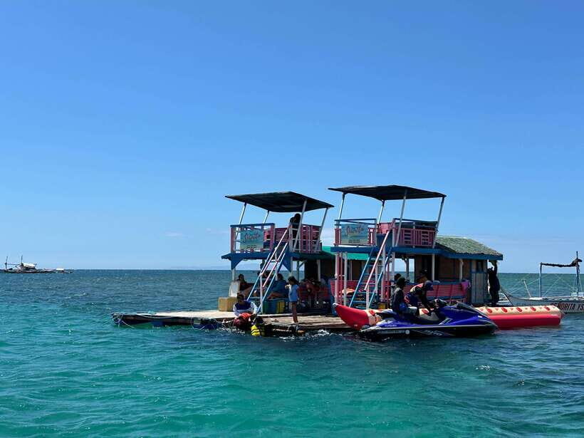From Manila: Little Boracay Beach w/ Floating Bamboo Cottage - Lunch choices: view lunch or a floating buffet add-on