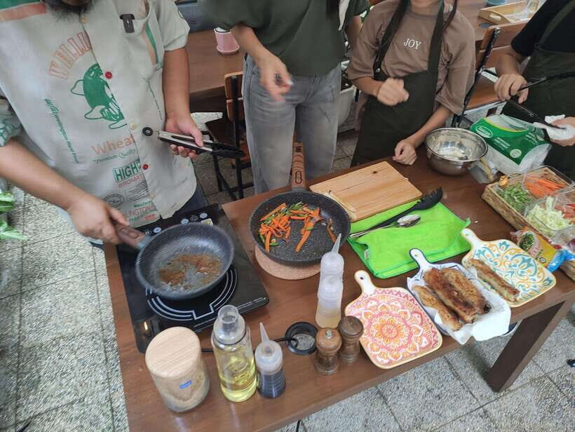 Makati: Hands on Manila Cooking Class - Your kitchen station in the courtyard setup