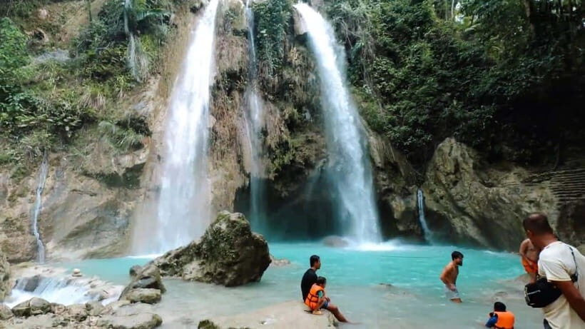 Oslob: Whaleshark Swimming, Inambakan Falls & Moalboal Tour - Inambakan Falls: Short Walk, Cool Swim, and One Waterfall Reality Check