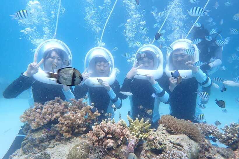 Panglao: Helmet Diving Experience with Photos and Videos - The short boat ride to the reef site