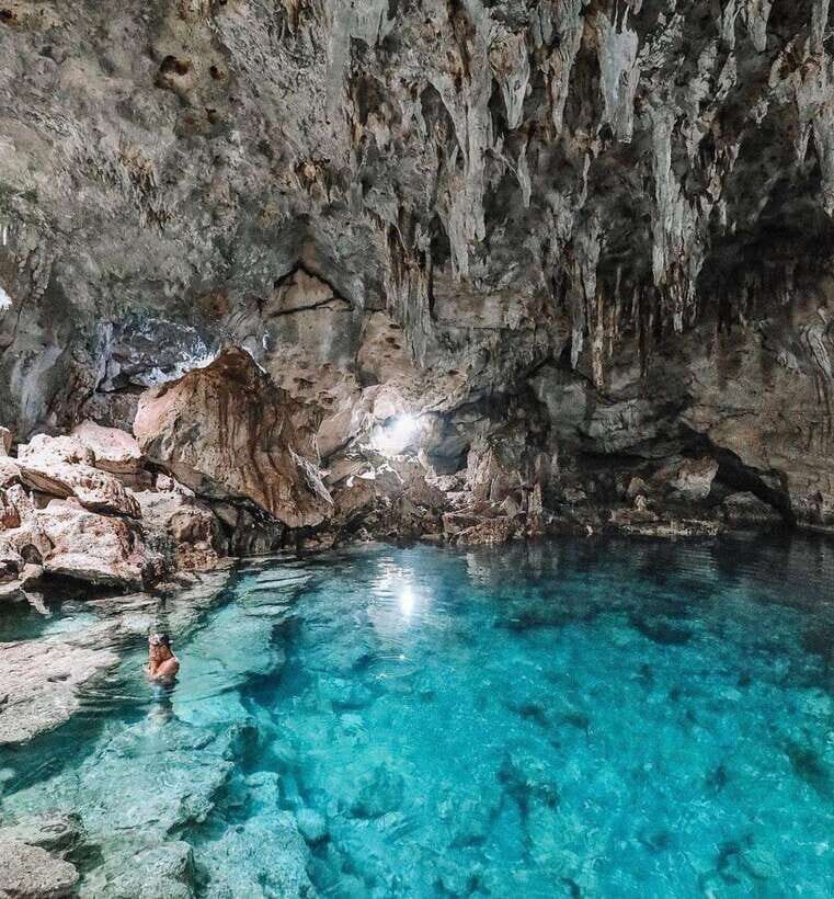 Panglao Island Escape: Cave Swim, White Sand Beach & More - First Stop: A Natural Underground Cave Pool in Limestone